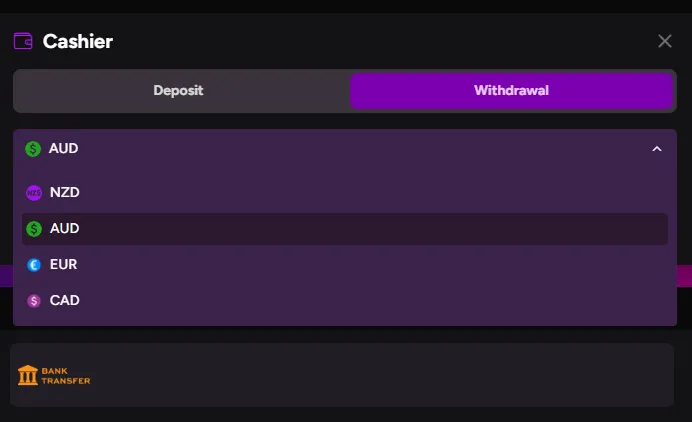 Casiny Withdrawal Methods in Australia